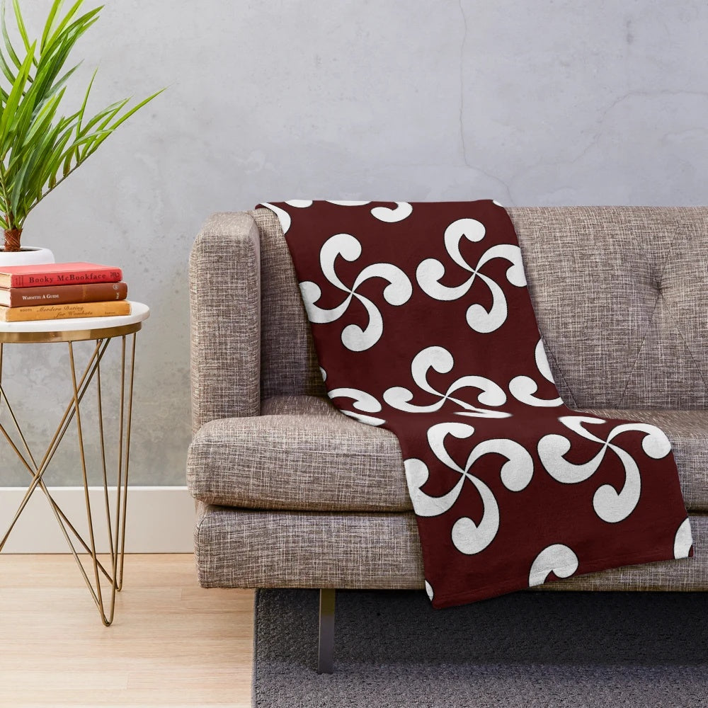 Lauburu Basque Cross Plush Blanket