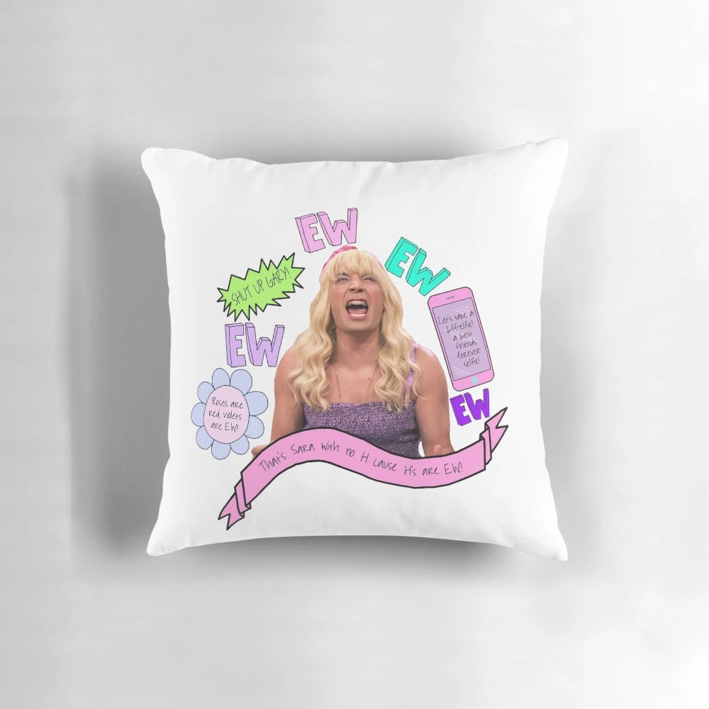 EW! Pillow featuring the Tonight Show with Jimmy Fallon logo