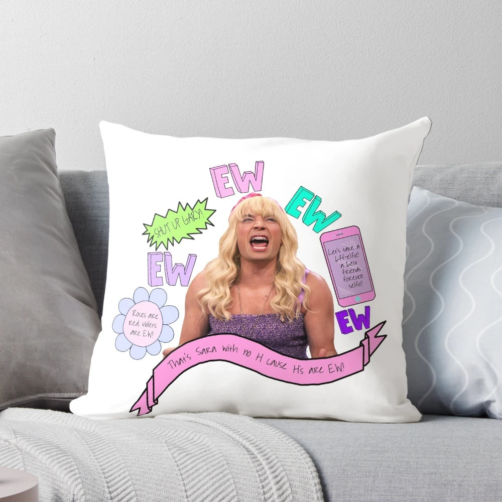 EW! Pillow featuring the Tonight Show with Jimmy Fallon logo