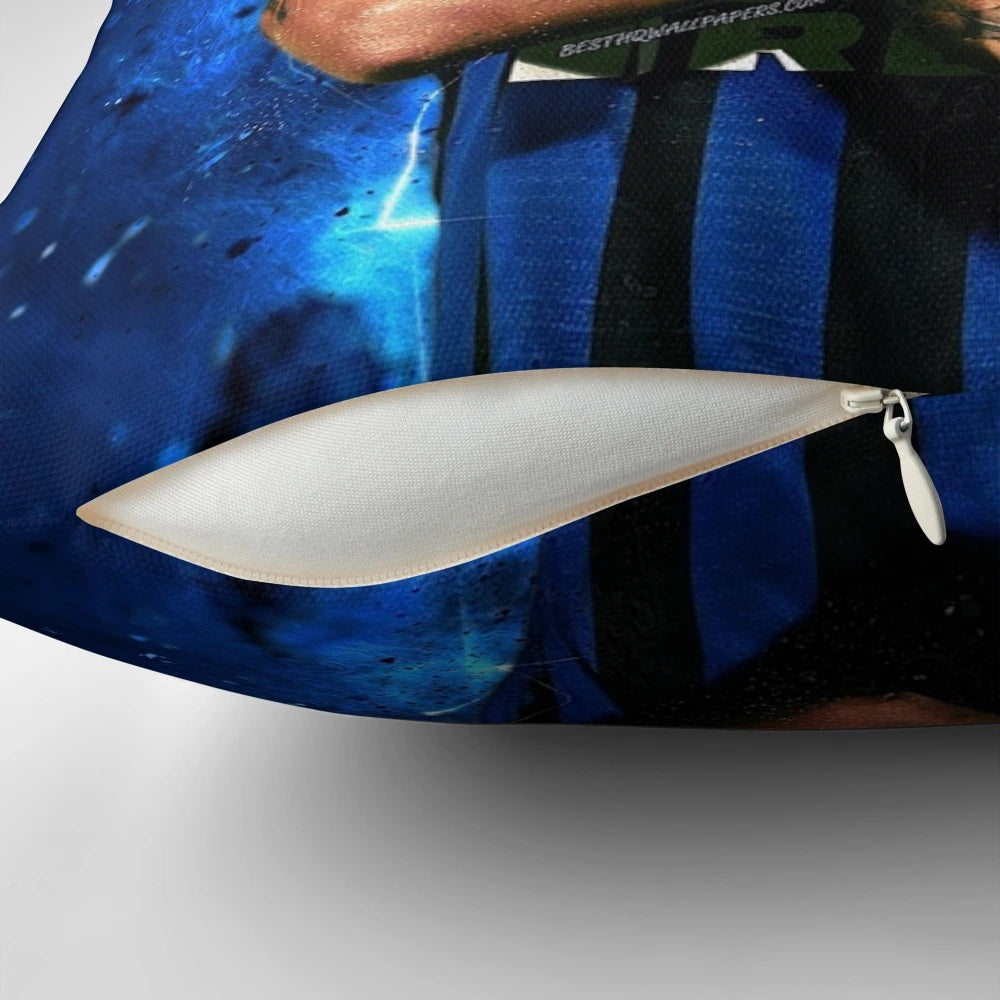 Lautaro Martinez 001 Pillow, featuring the Argentine national team player and Inter Milan star.