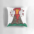 Lava Volcano Decorative Throw Pillow, featuring a vibrant design of a volcanic eruption