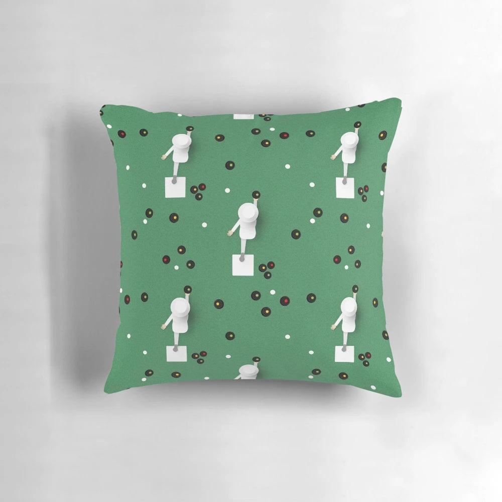 Pillow featuring a lawn bowls design for sports enthusiasts