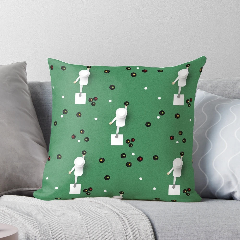 Pillow featuring a lawn bowls design for sports enthusiasts