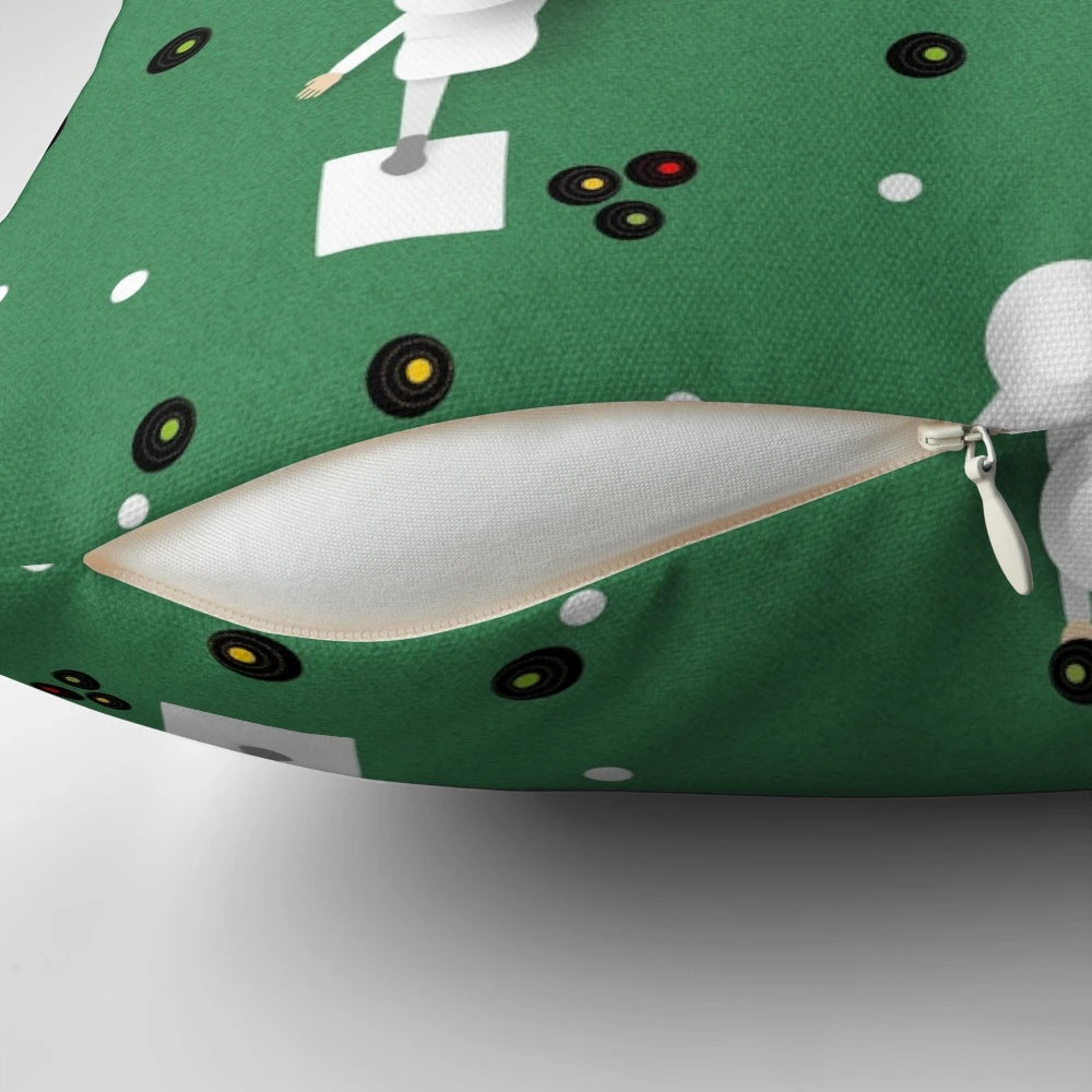 Pillow featuring a lawn bowls design for sports enthusiasts