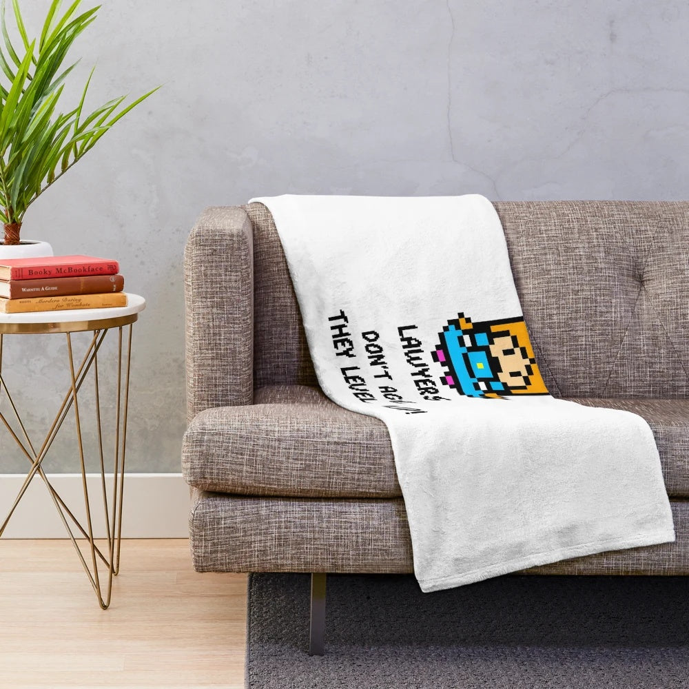 Lawyer's Plush Blanket with 8-Bit Gamer Graphic