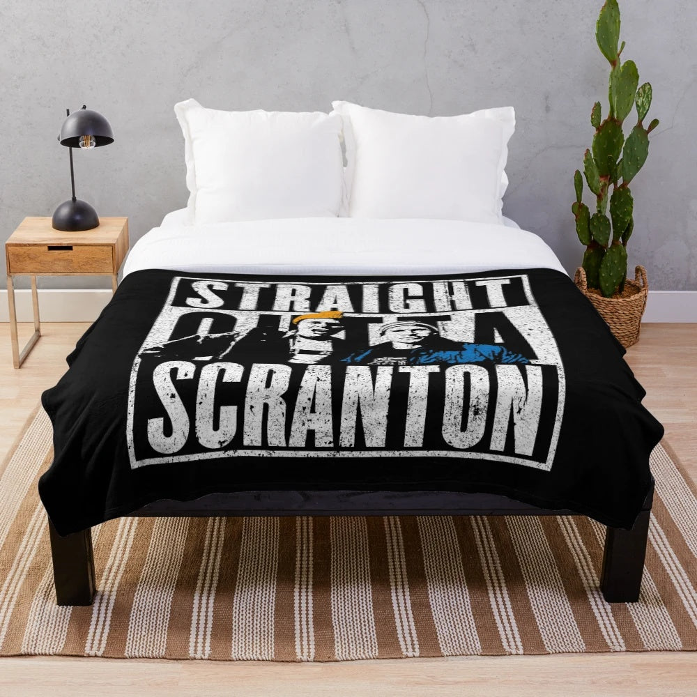 Plush blanket featuring The Office inspired "Lazy Scranton" design