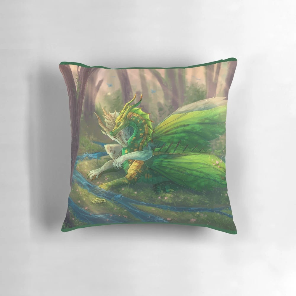 Leafwing fantasy dragon pillow featuring Sundew and Willow character designs