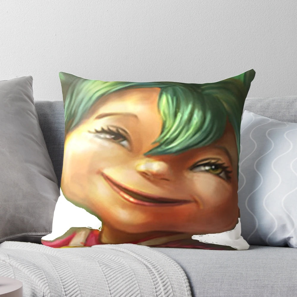 Lollipoppy themed throw pillow from the League of Legends video game
