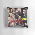 Artistic pillow featuring a collage design of Leah Williamson