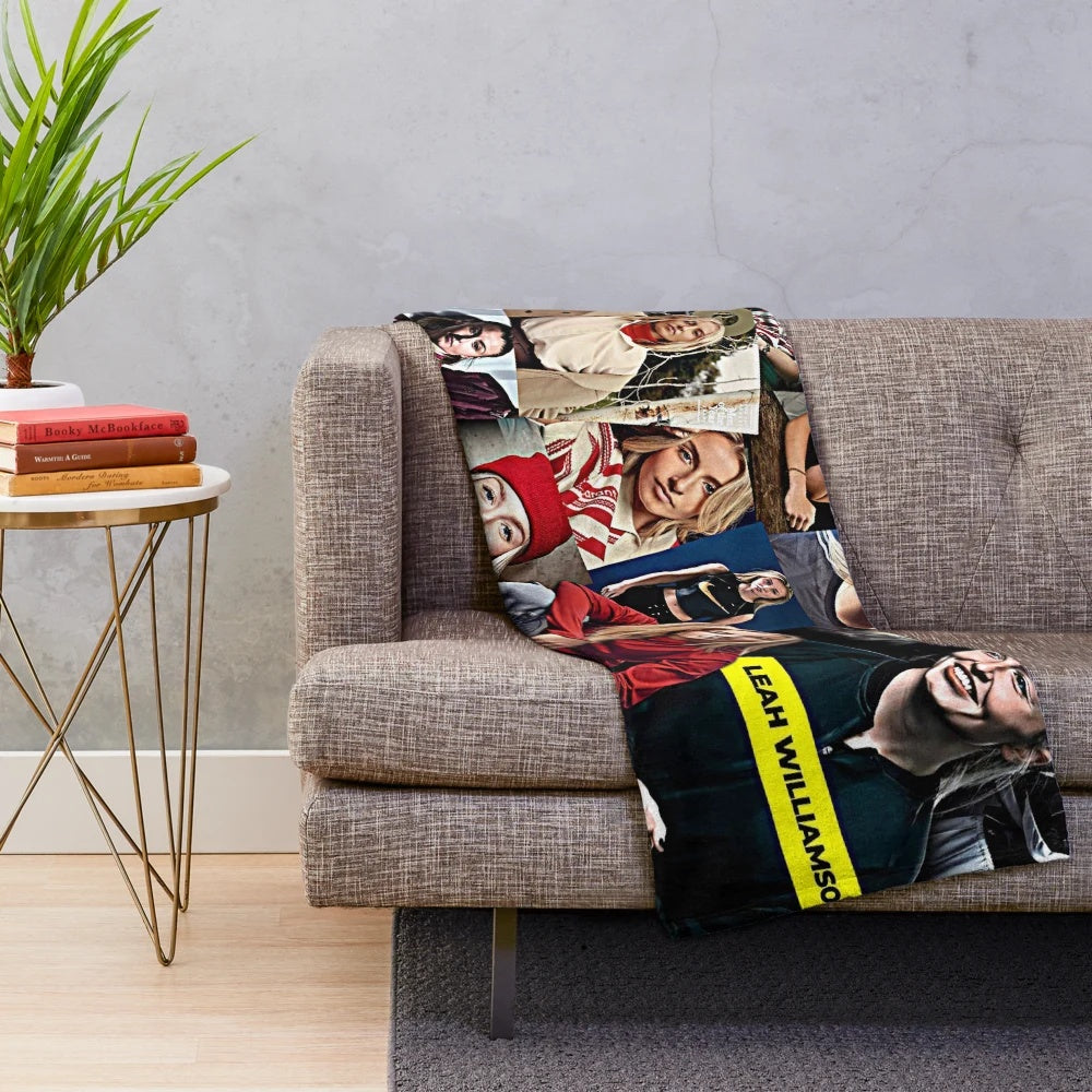 Leah Williamson plush blanket with collage design