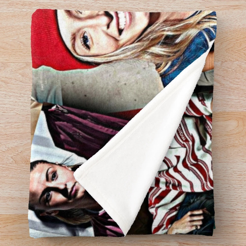 Leah Williamson plush blanket with collage design