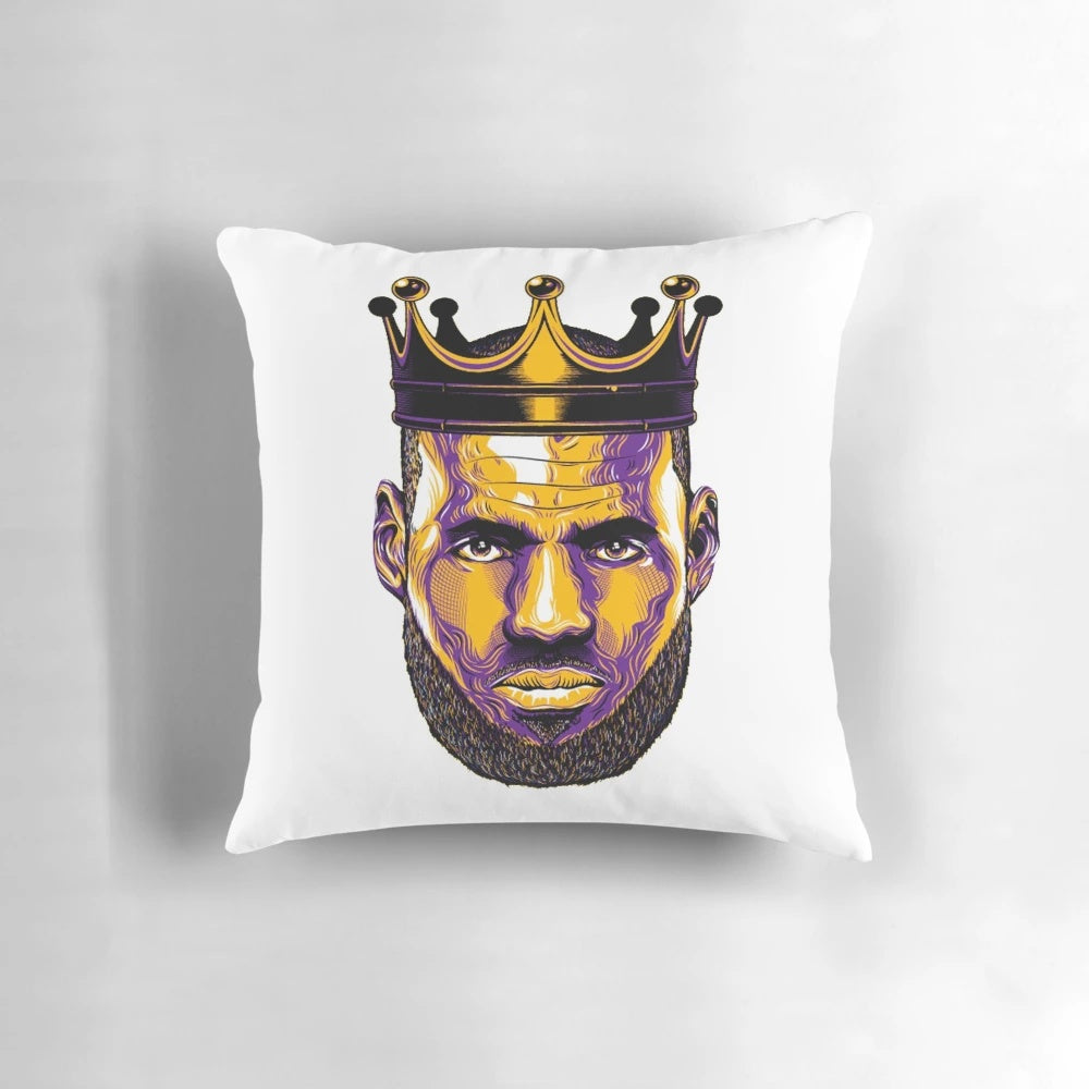 Lebron James Lakers-Inspired Pillow with Lakers Logo and Colors