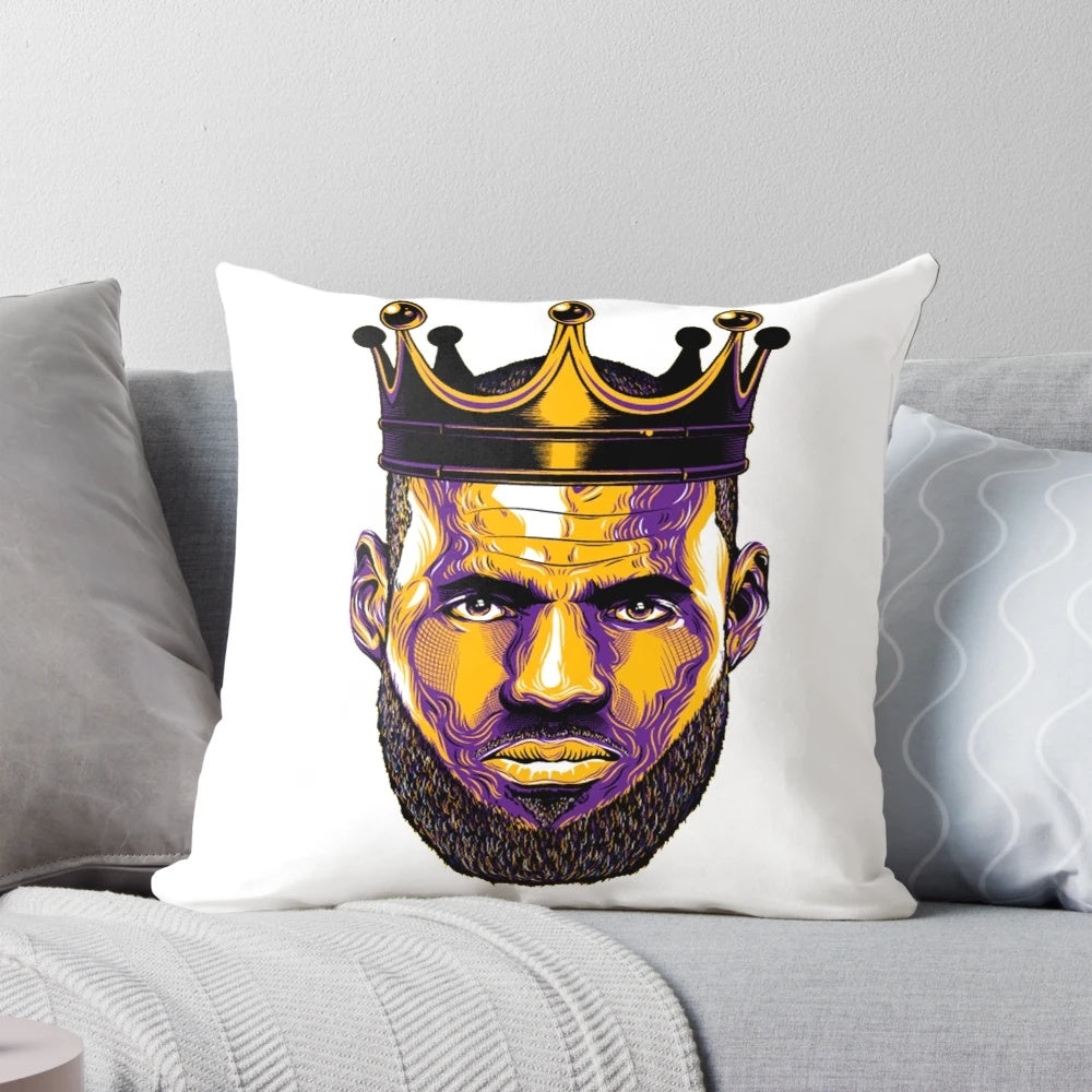 Lebron James Lakers-Inspired Pillow with Lakers Logo and Colors