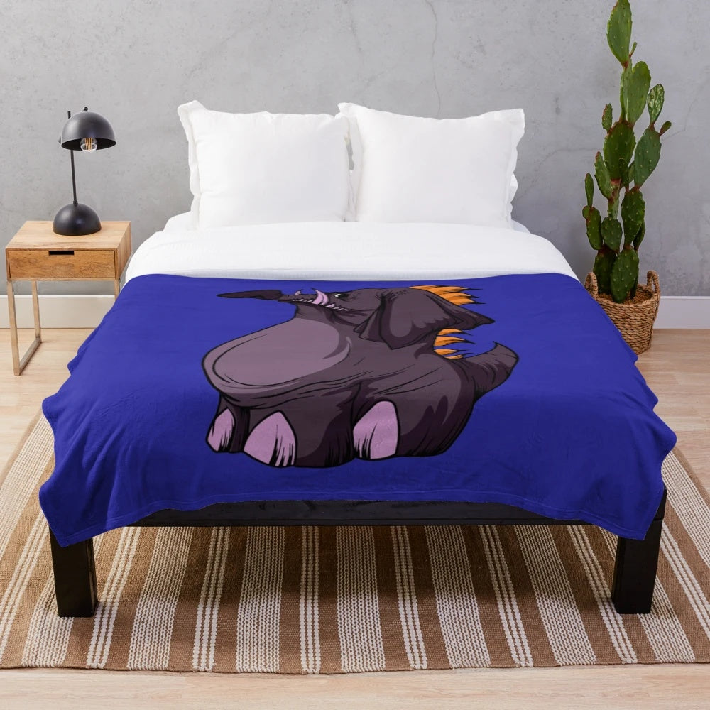 Legendary animal plush blanket featuring New York sports team colors