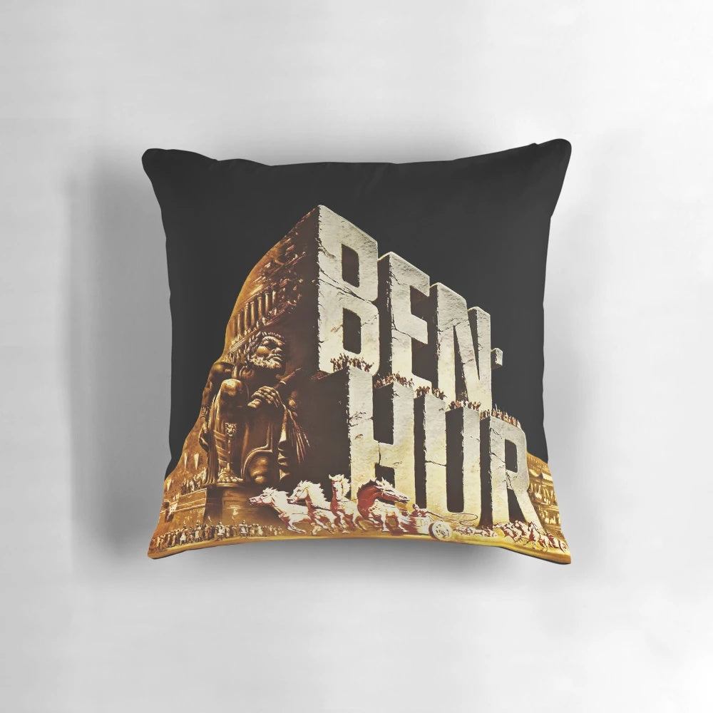 Vintage-inspired "Ben Hur" movie-themed decorative pillow