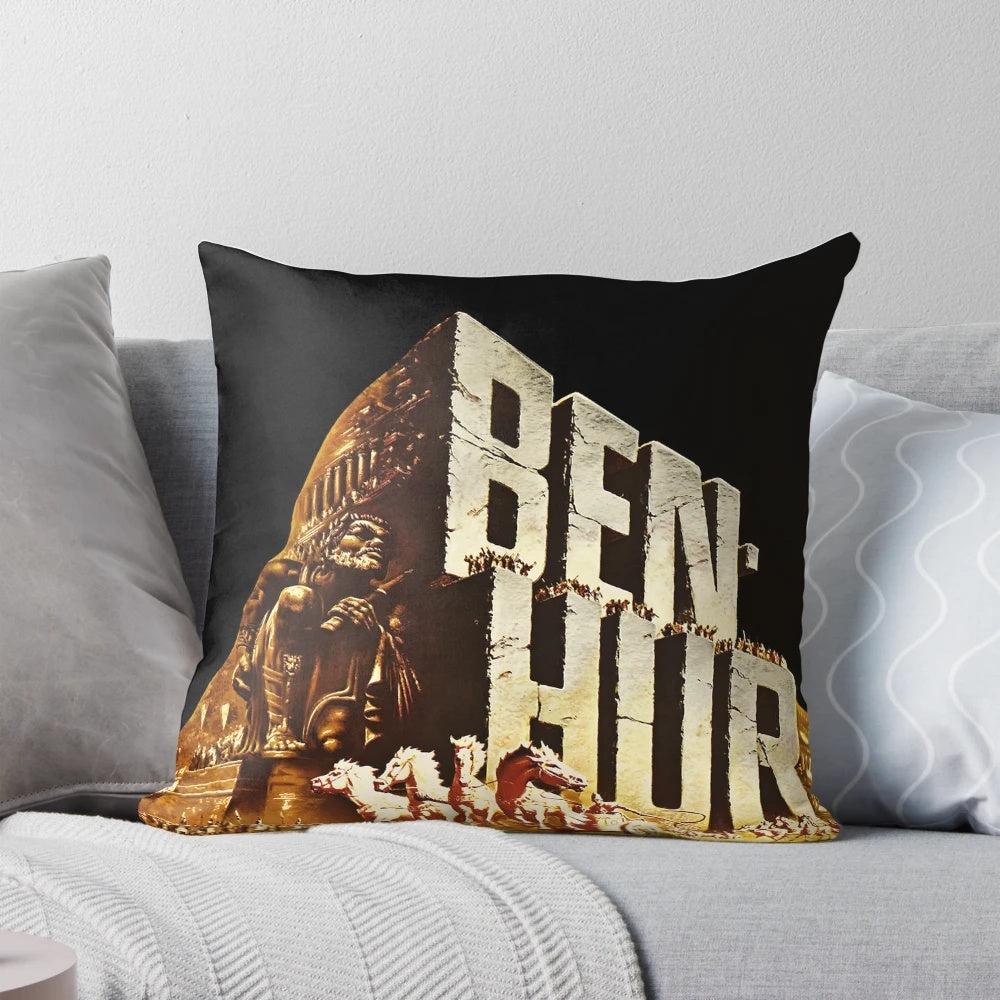 Vintage-inspired "Ben Hur" movie-themed decorative pillow
