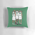Boston Celtics basketball stars Ray Allen, Paul Pierce, and Kevin Garnett featured on a comfortable pillow