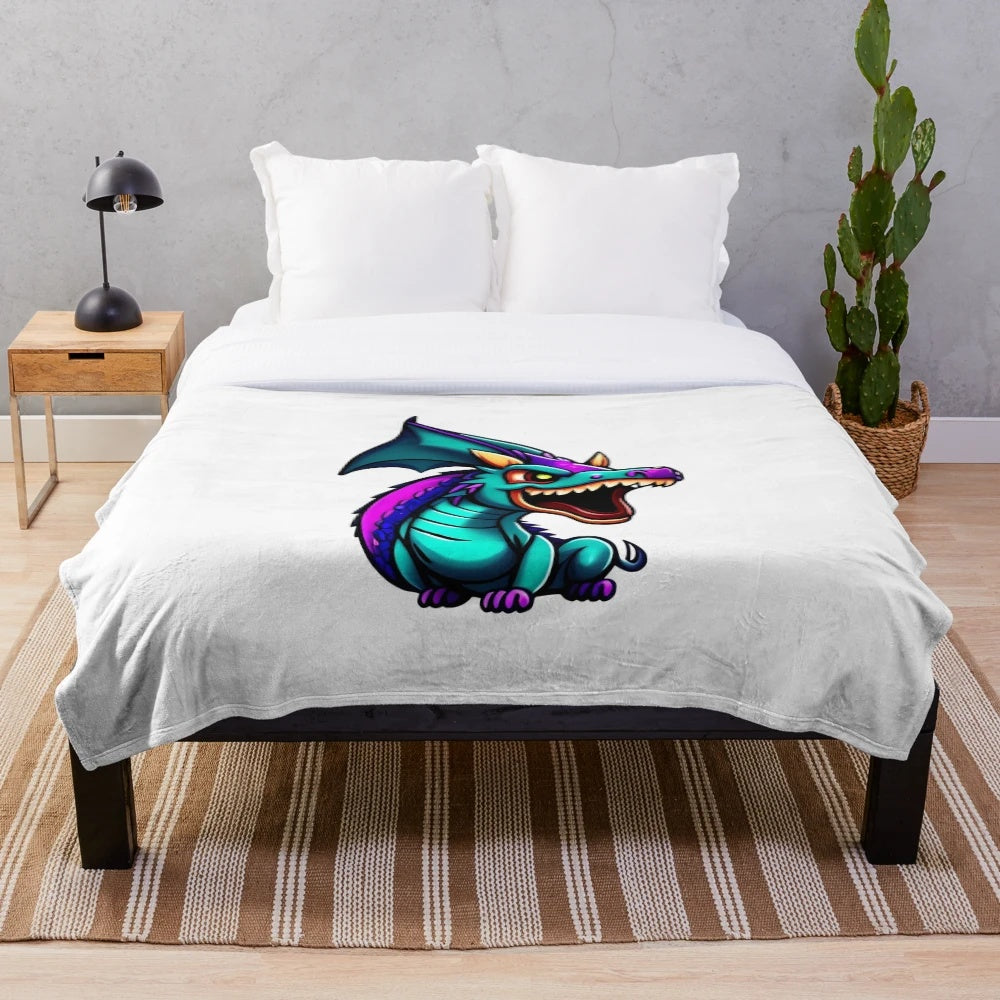 Legendary dragon illustration plush blanket
