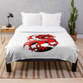 Cozy plush blanket with anime-style illustration of a legendary dragon