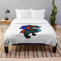 Plush blanket featuring a cool anime-style illustration of a legendary dragon