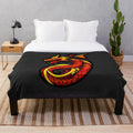 Anime-inspired dragon illustration printed on a soft, cozy plush blanket