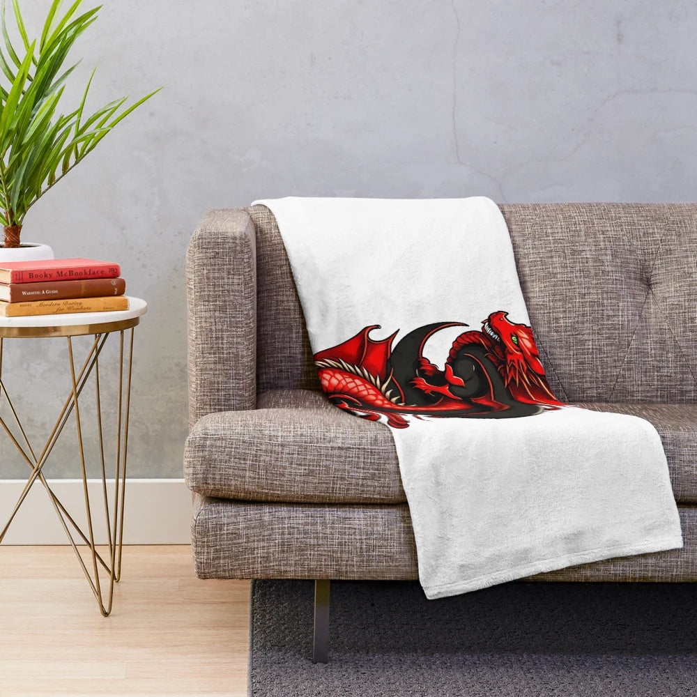 Legendary Dragon Art Anime Style Plush Blanket