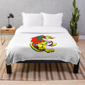 Plush blanket featuring a dragon art illustration in an anime and manga style