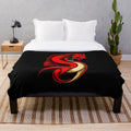 Plush blanket featuring a dragon art illustration in an anime and manga style