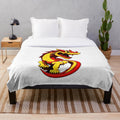 Cozy plush blanket with a detailed dragon illustration in an anime/manga style