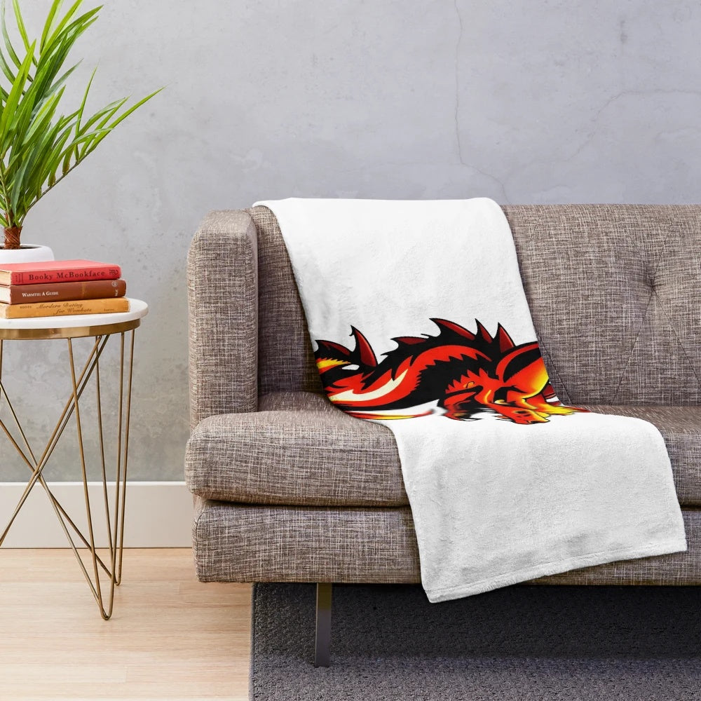 Anime-inspired dragon plush blanket with a cool, legendary fantasy creature illustration