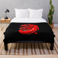 Cozy red dragon plush blanket with anime-inspired legendary animal illustration