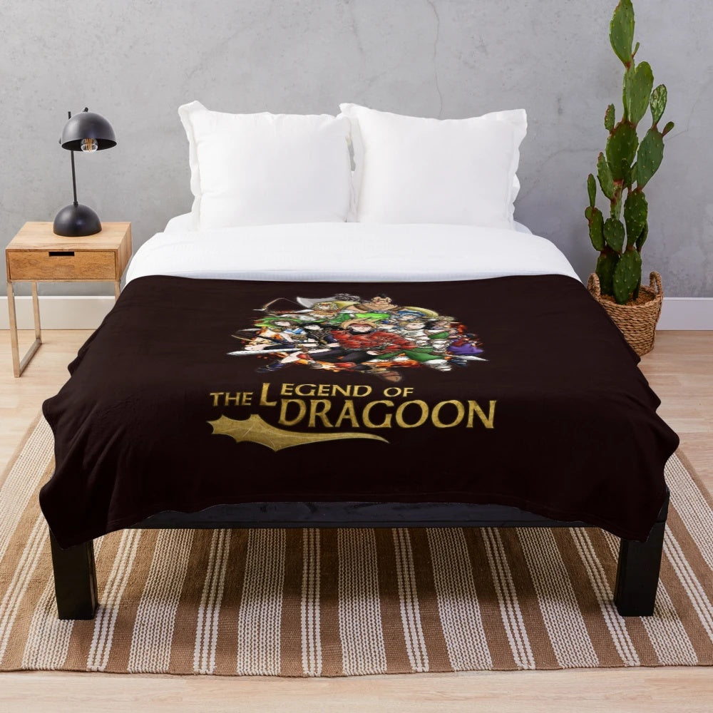 The Legend of Dragoon inspired plush blanket featuring Dart and other main characters