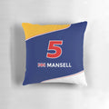 Soft and comfortable pillow featuring the legendary Formula 1 driver Nigel Mansell