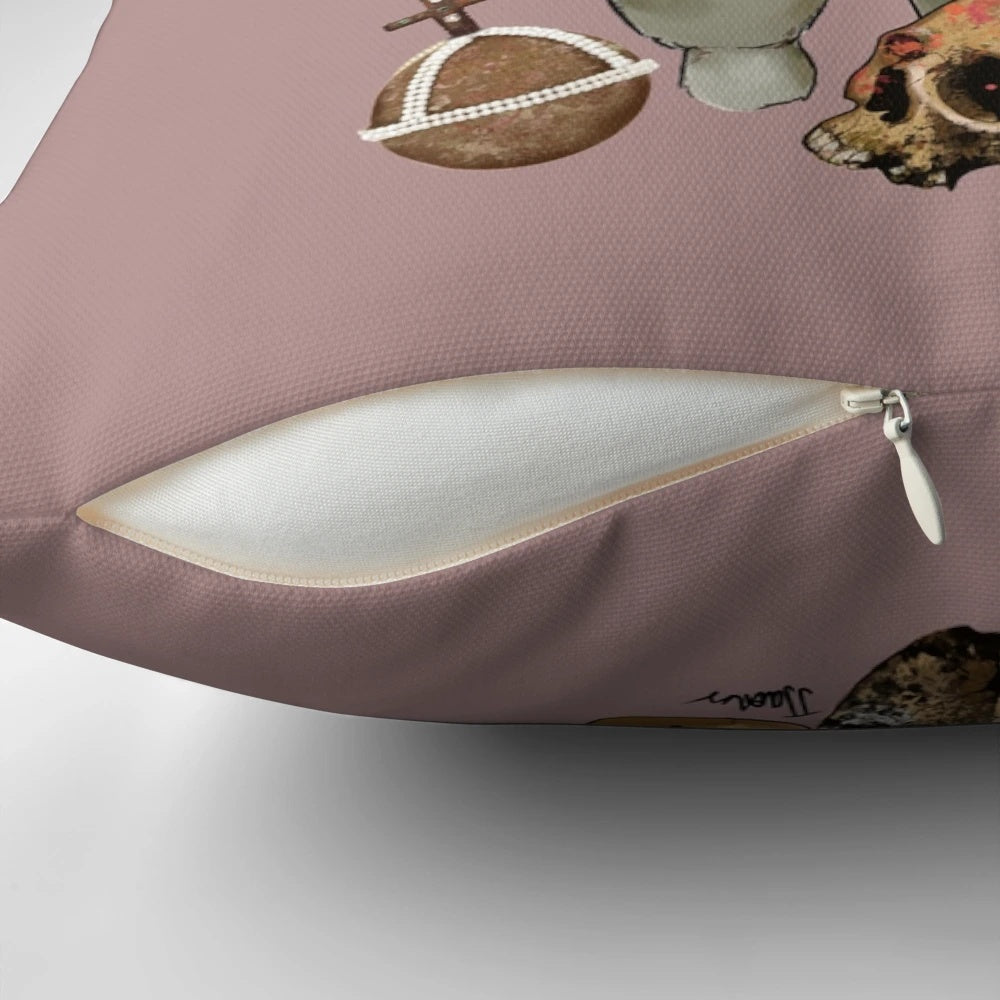 Decorative throw pillow featuring the infamous killer rabbit from Monty Python's Caerbannog