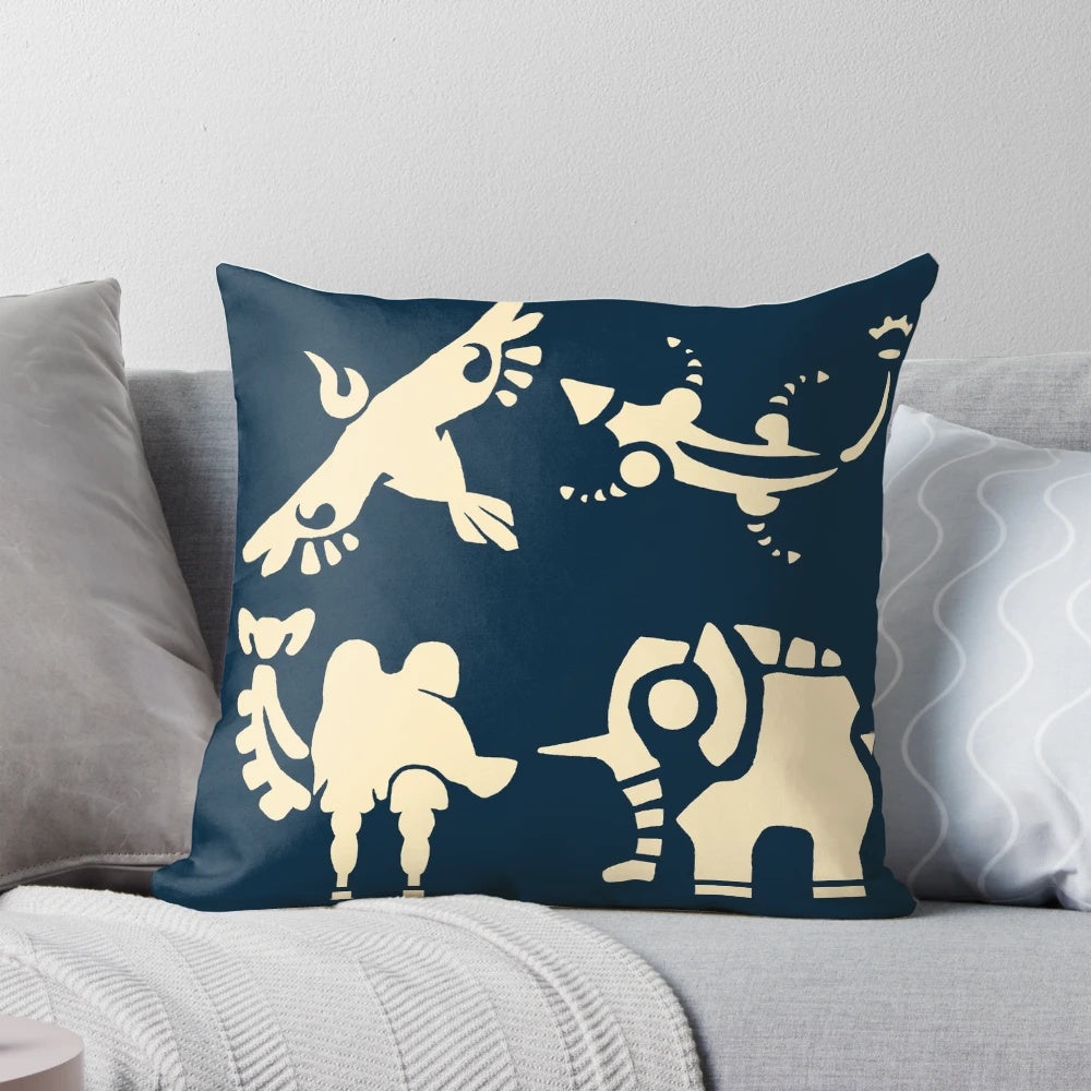 Mechanical Marvels Pillow featuring a minimalistic design inspired by the Legend of Zelda: Breath of the Wild
