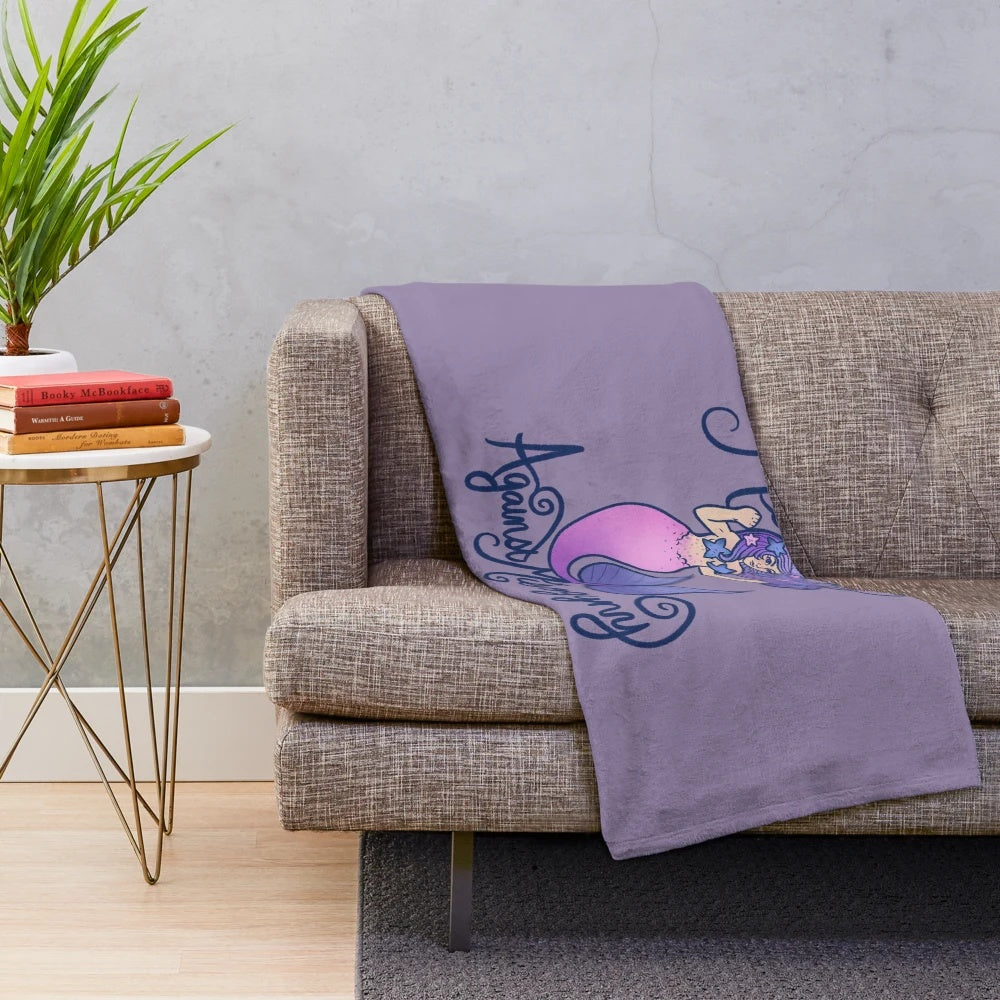 Soft and cozy mermaid plush blanket featuring a feminist design
