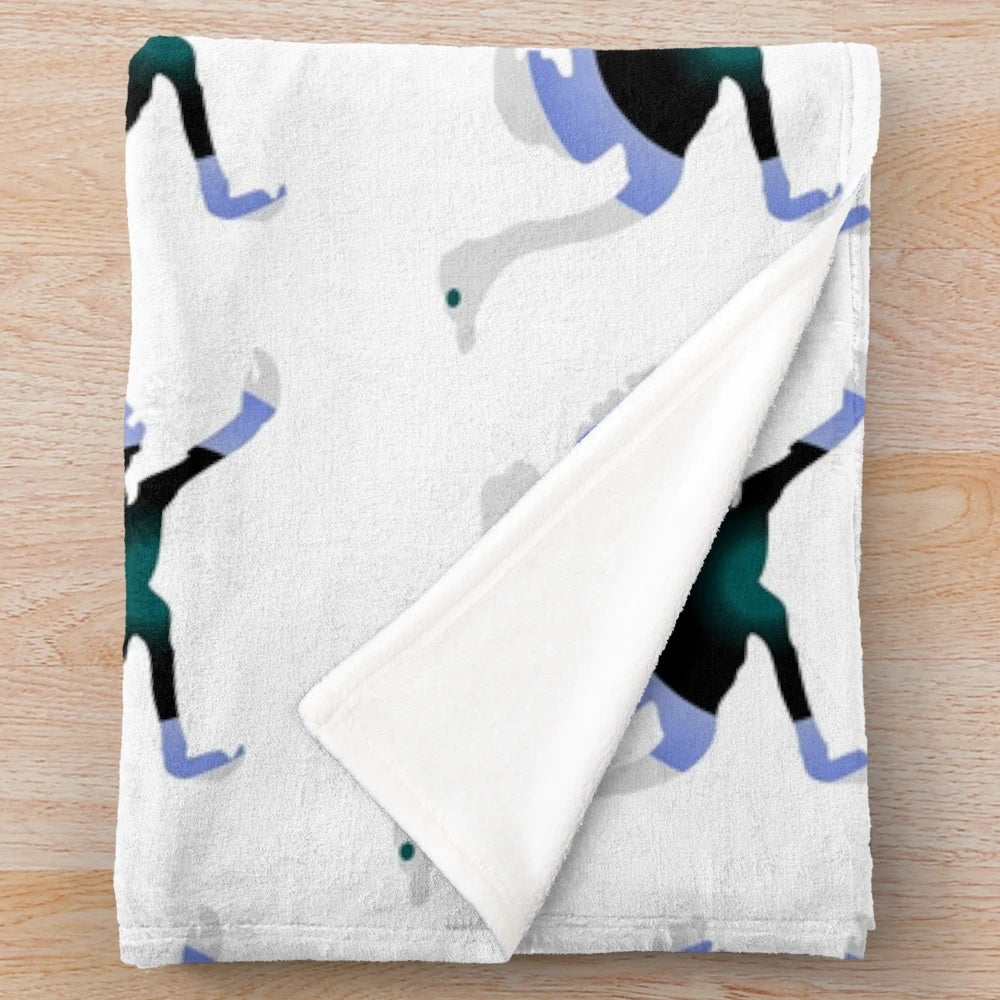 Ostrich plush blanket with abstract and colorful design