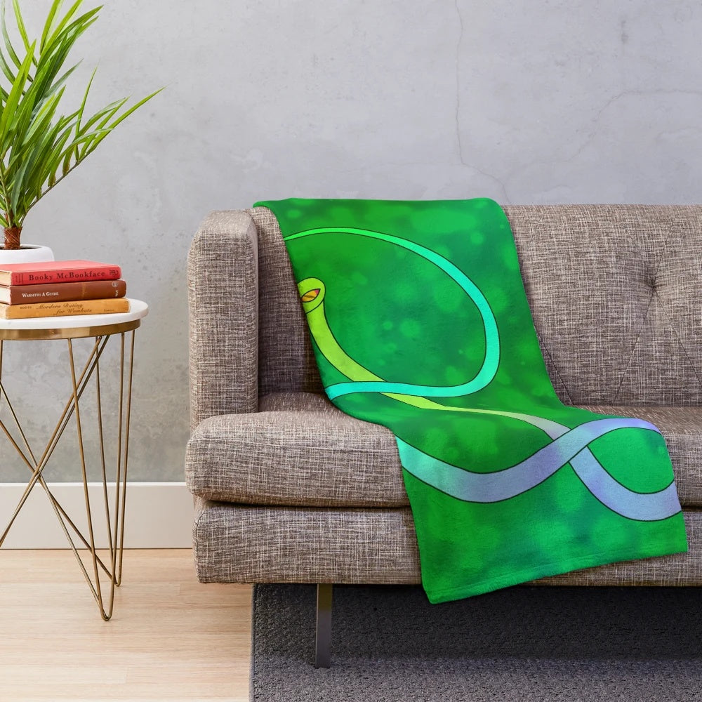 Soft and cozy plush blanket featuring a legendary fantasy serpent design, perfect for spring