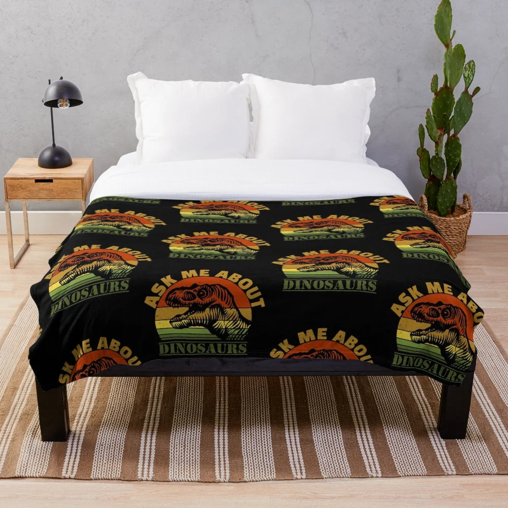 Legendary T-Rex dinosaur design on a soft, cozy plush blanket for dinosaur lovers