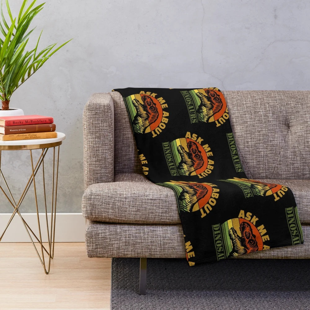 Legendary T-Rex dinosaur design on a soft, cozy plush blanket for dinosaur lovers