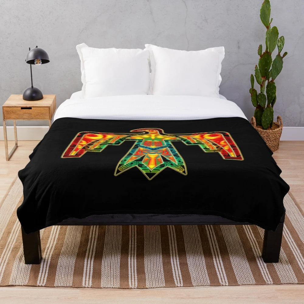 Thunderbird Spirit Animal Plush Blanket, Native American Mythology