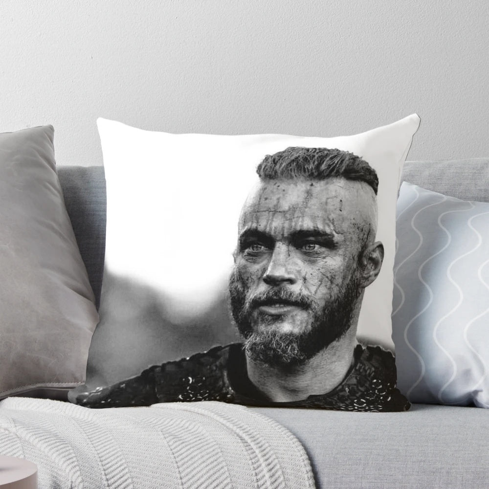 Ragnarr Loðbrok Viking Pillow for Scandinavian Inspired Home Decor