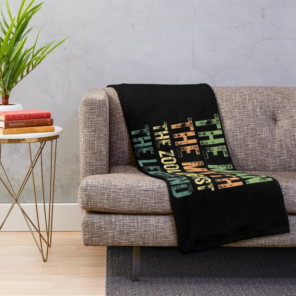 Plush blanket featuring a legendary zoologist design