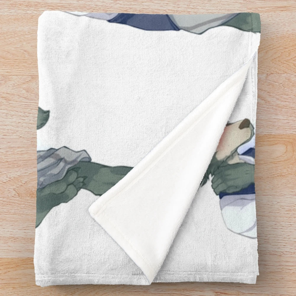 Legosi & Beastars inspired plush blanket featuring soft, cozy anime-themed design