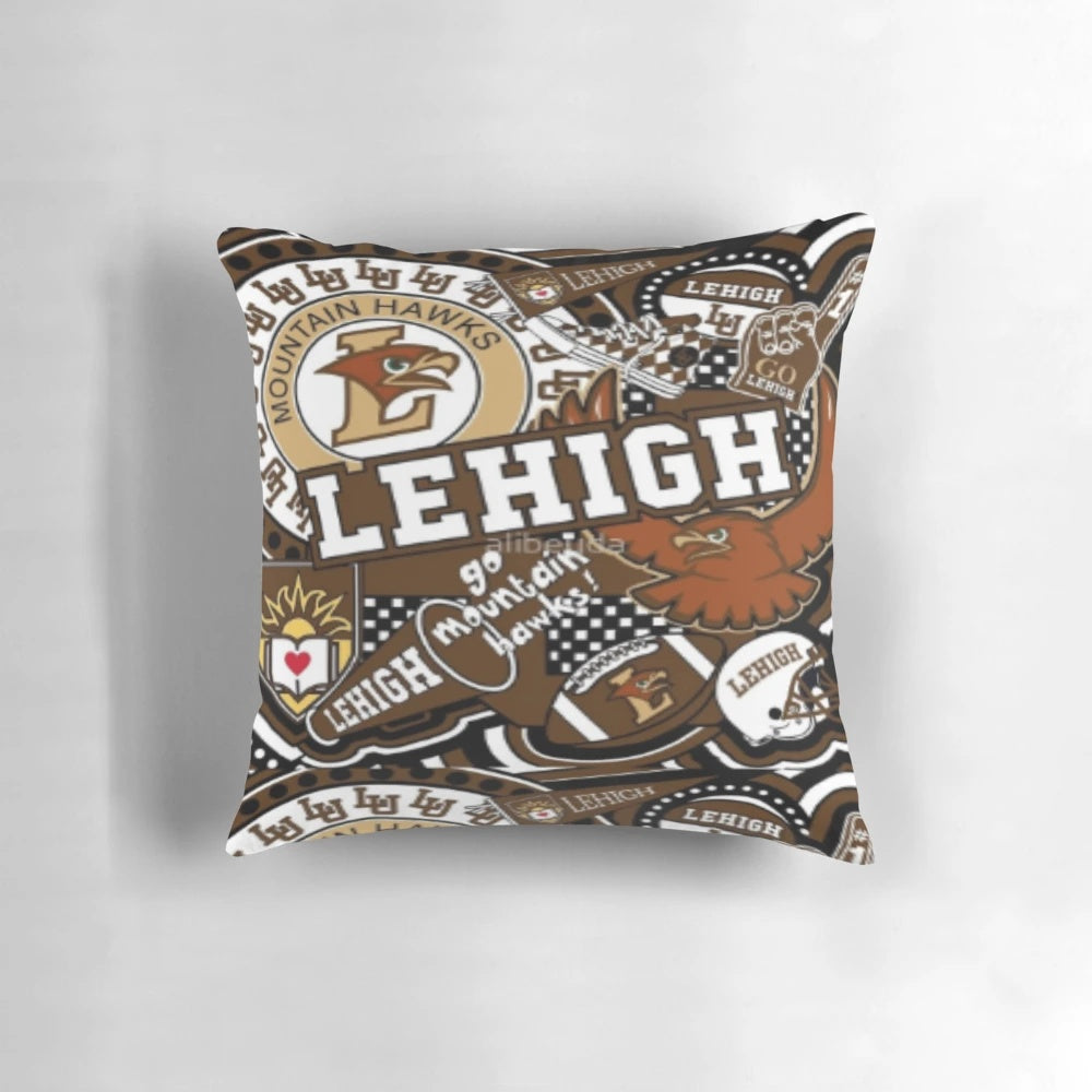 Lehigh University inspired collage pattern pillow