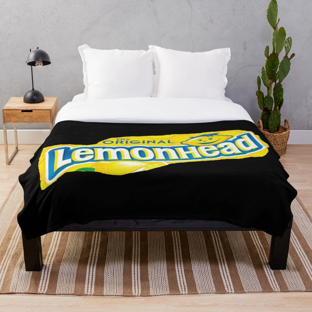 Lemonhead candy-inspired plush blanket