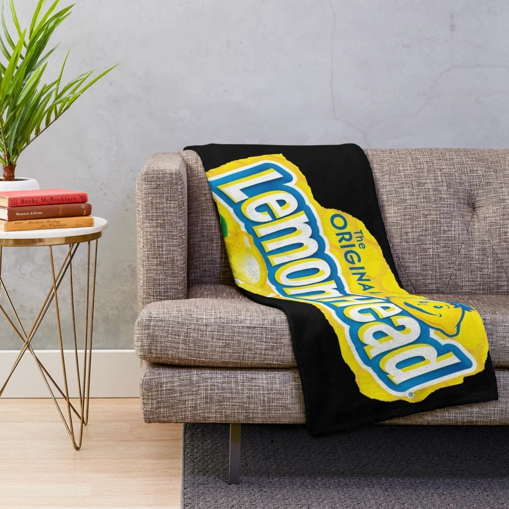 Lemonhead candy-inspired plush blanket