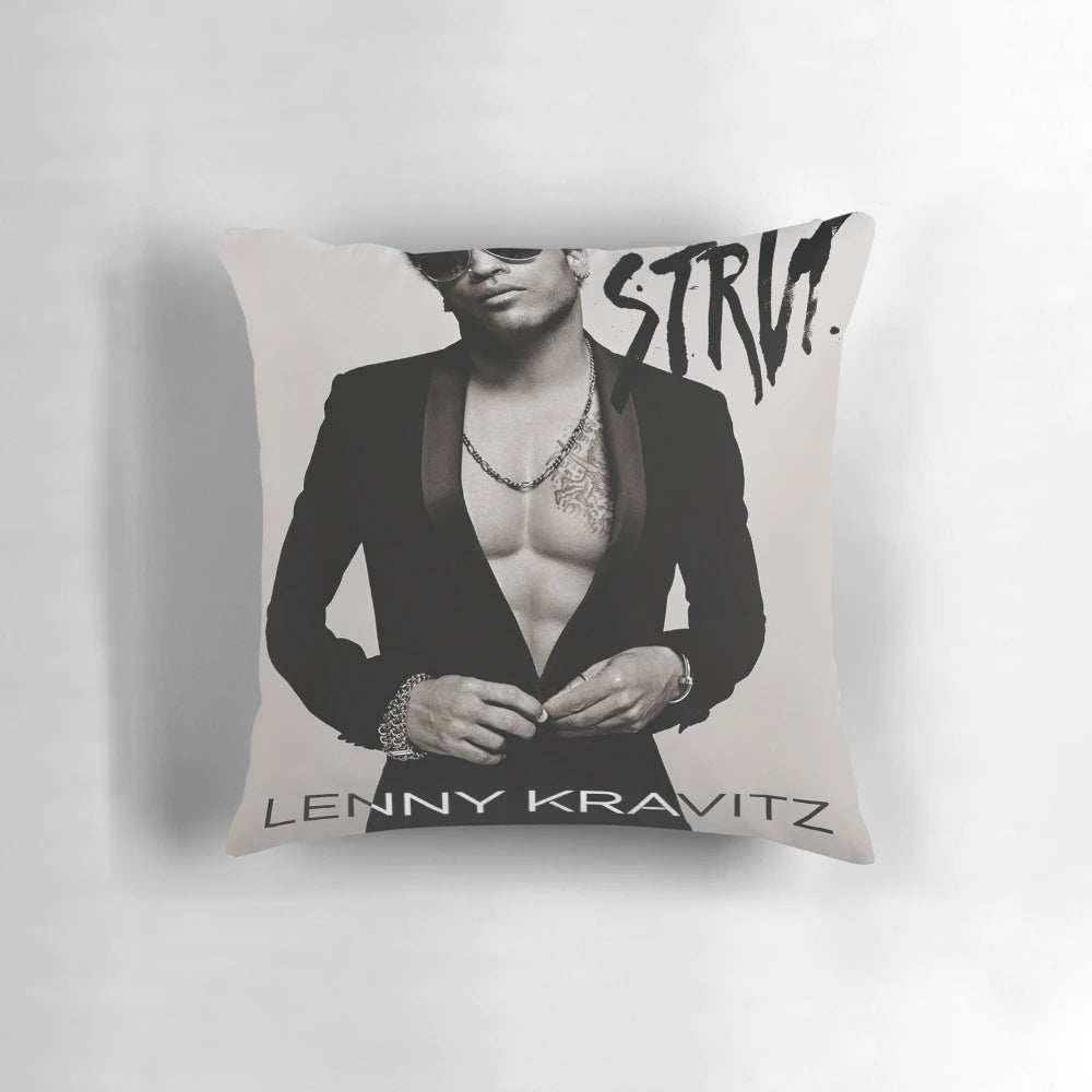 Lenny Kravitz Strut Inspired Pillow - Commemorating the Legendary Musician's Album Covers and Tour Performances