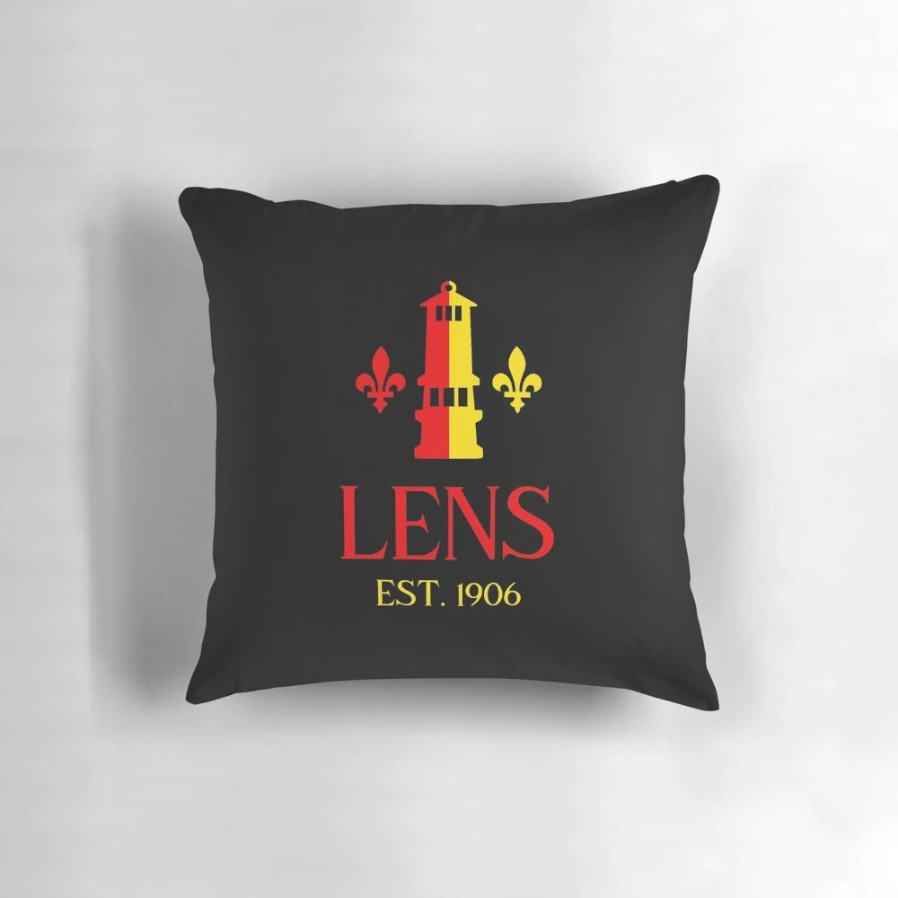 Lens Red & Yellow 2 Pillow featuring the colors and imagery of French football