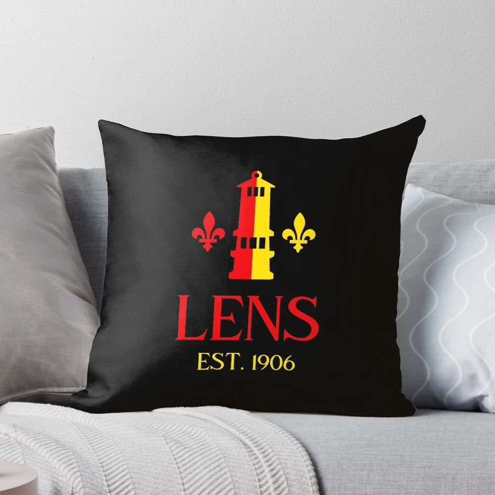 Lens Red & Yellow 2 Pillow featuring the colors and imagery of French football